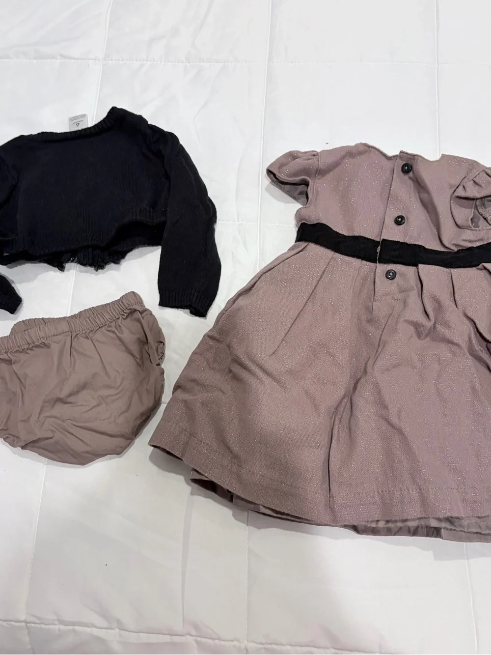 Carter’s 3-Piece Holiday Dress Set 6M Sparkle Dress Bolero & Bloomers